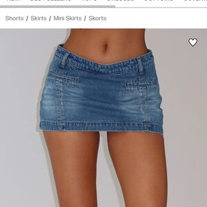Princess Polly Light Blue Denim Mini Skort